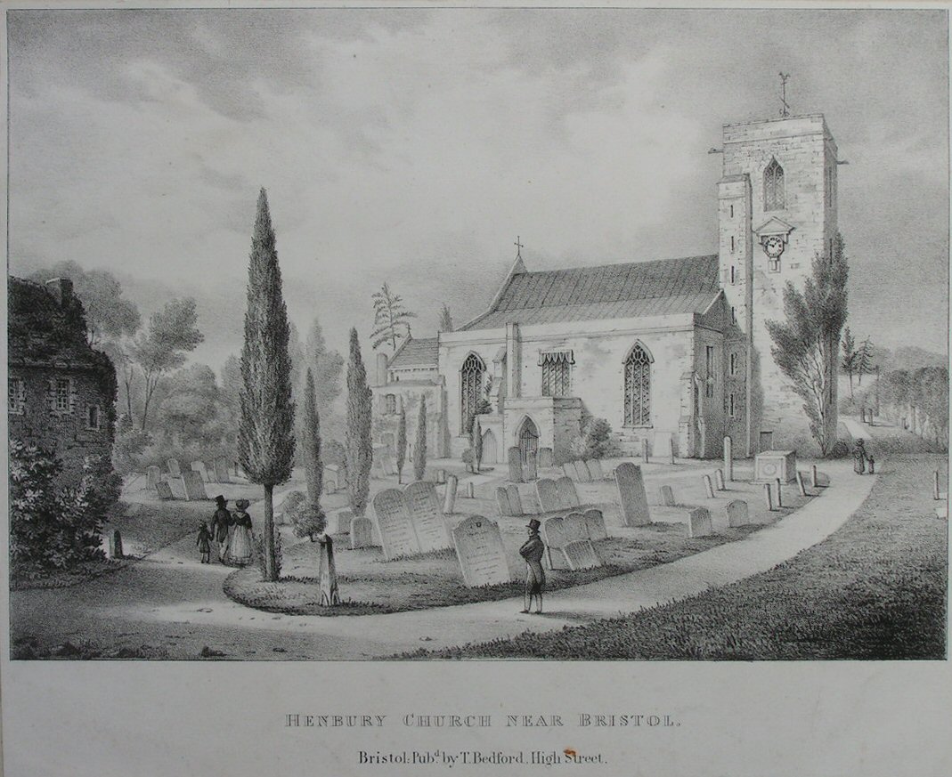 Lithograph - Henbury Church near Bristol